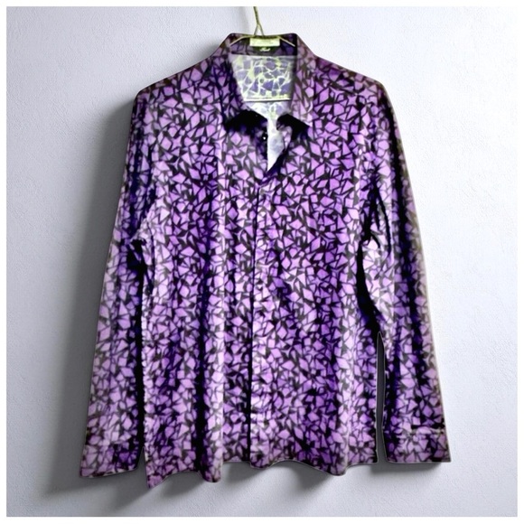 Versace Collection Geometric Cotton Shirt | 17” / 43 | Italian Statement - Picture 3 of 15